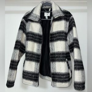 H&M Black and White Teddy Jacket